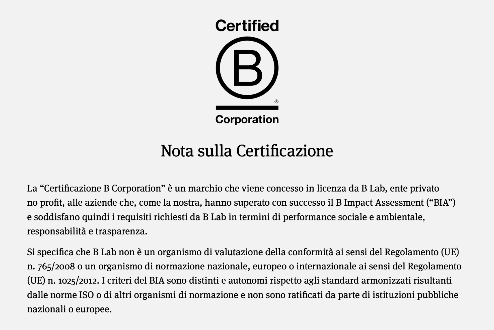 disclaimer b corp
